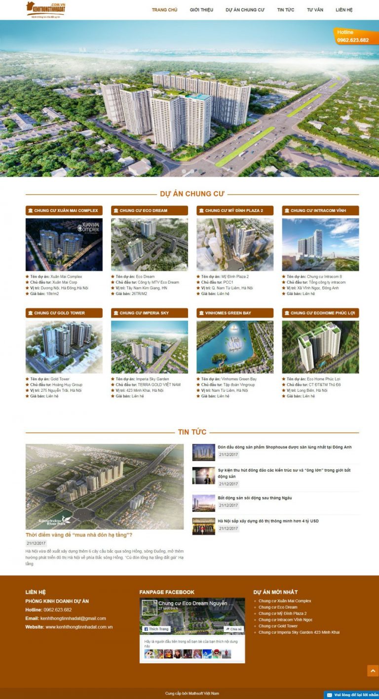 Mẫu thiết kế website bất động sản