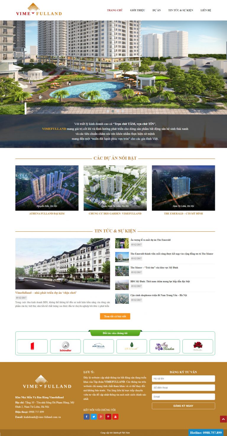 Mẫu thiết kế website bất động sản