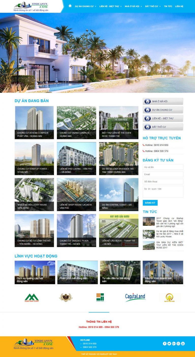 Mẫu thiết kế website bất động sản