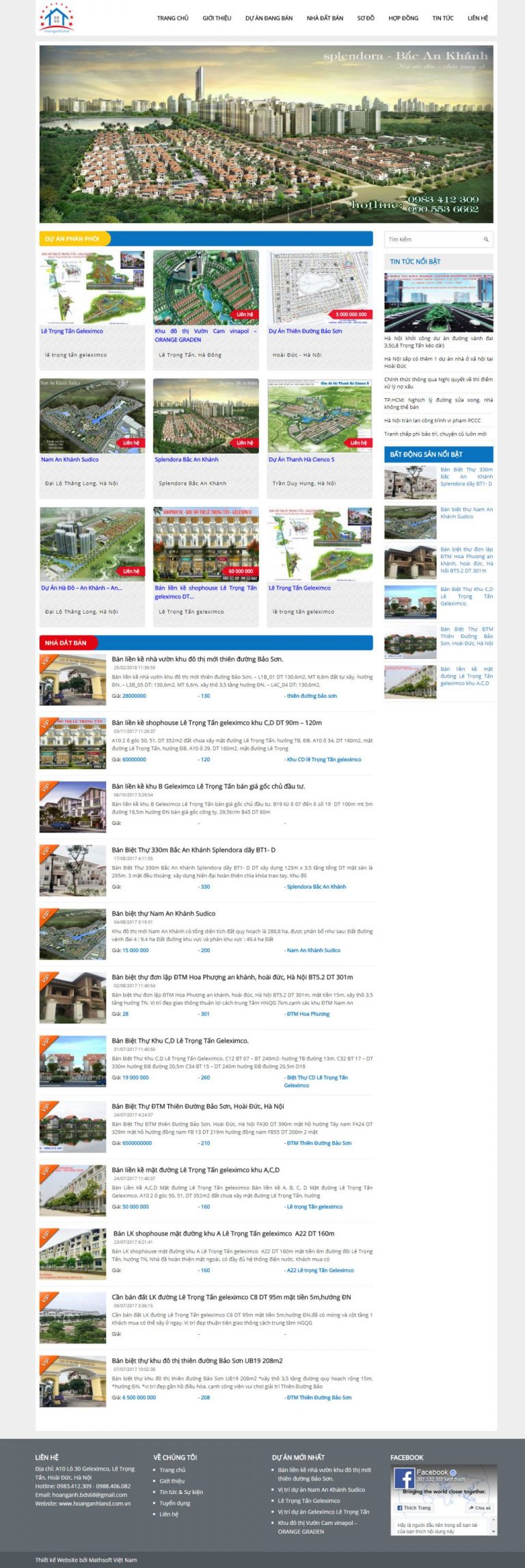 Mẫu thiết kế website bất động sản