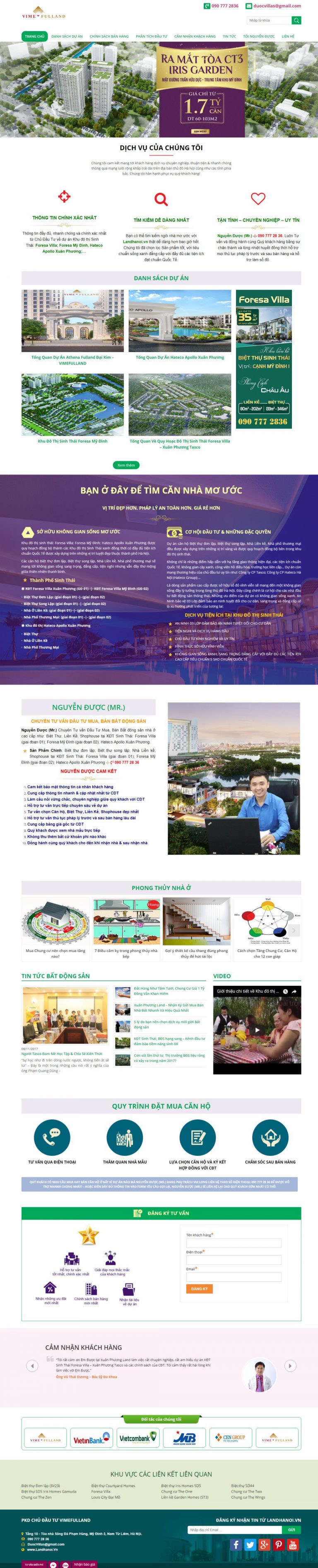 Mẫu thiết kế website bất động sản