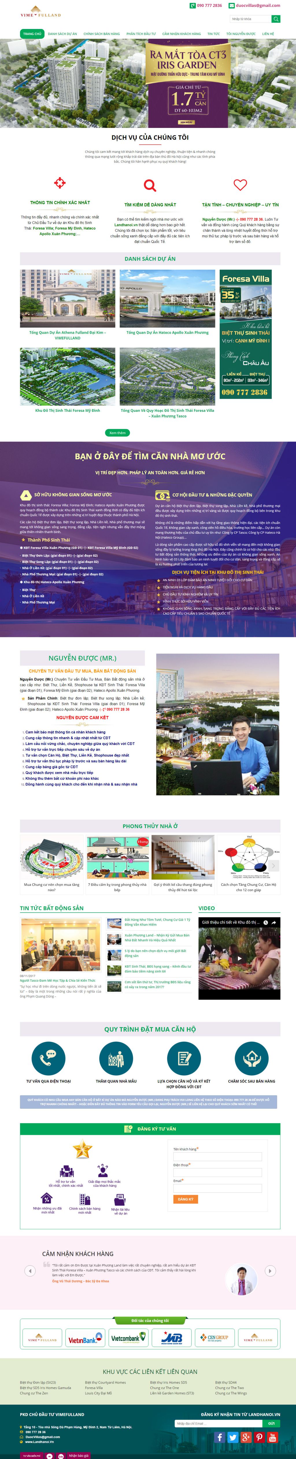 Mẫu thiết kế website bất động sản