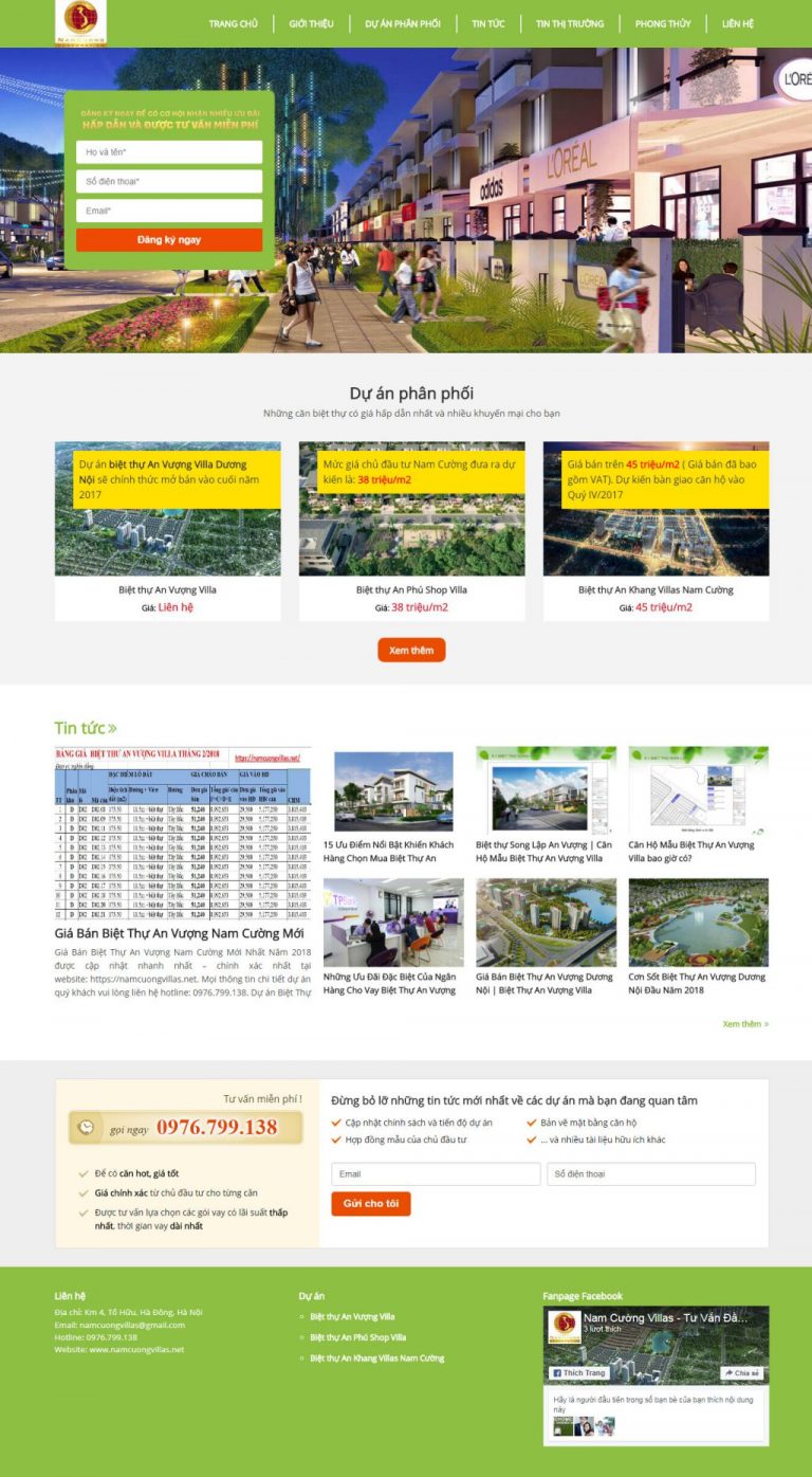 Mẫu thiết kế website bất động sản