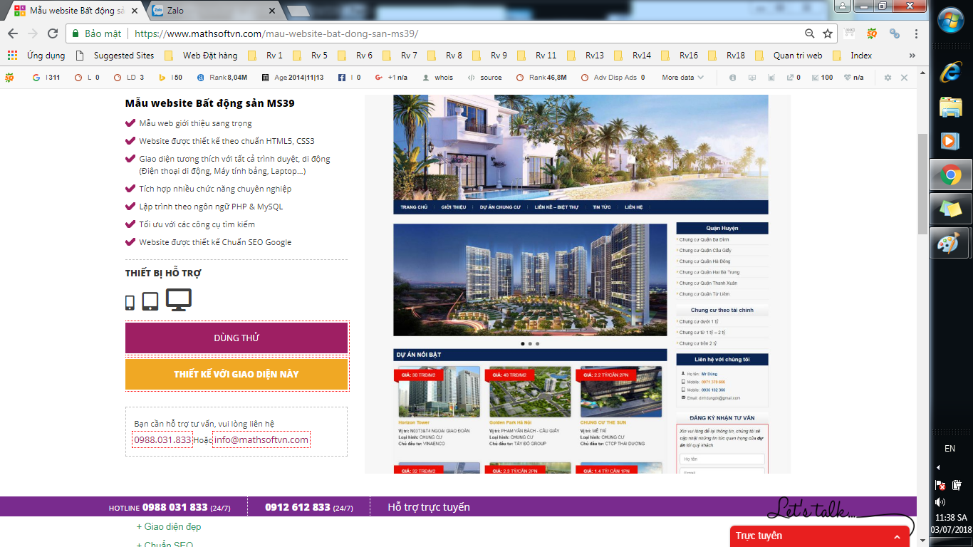 cách đăng ký thiết kế website bất động sản