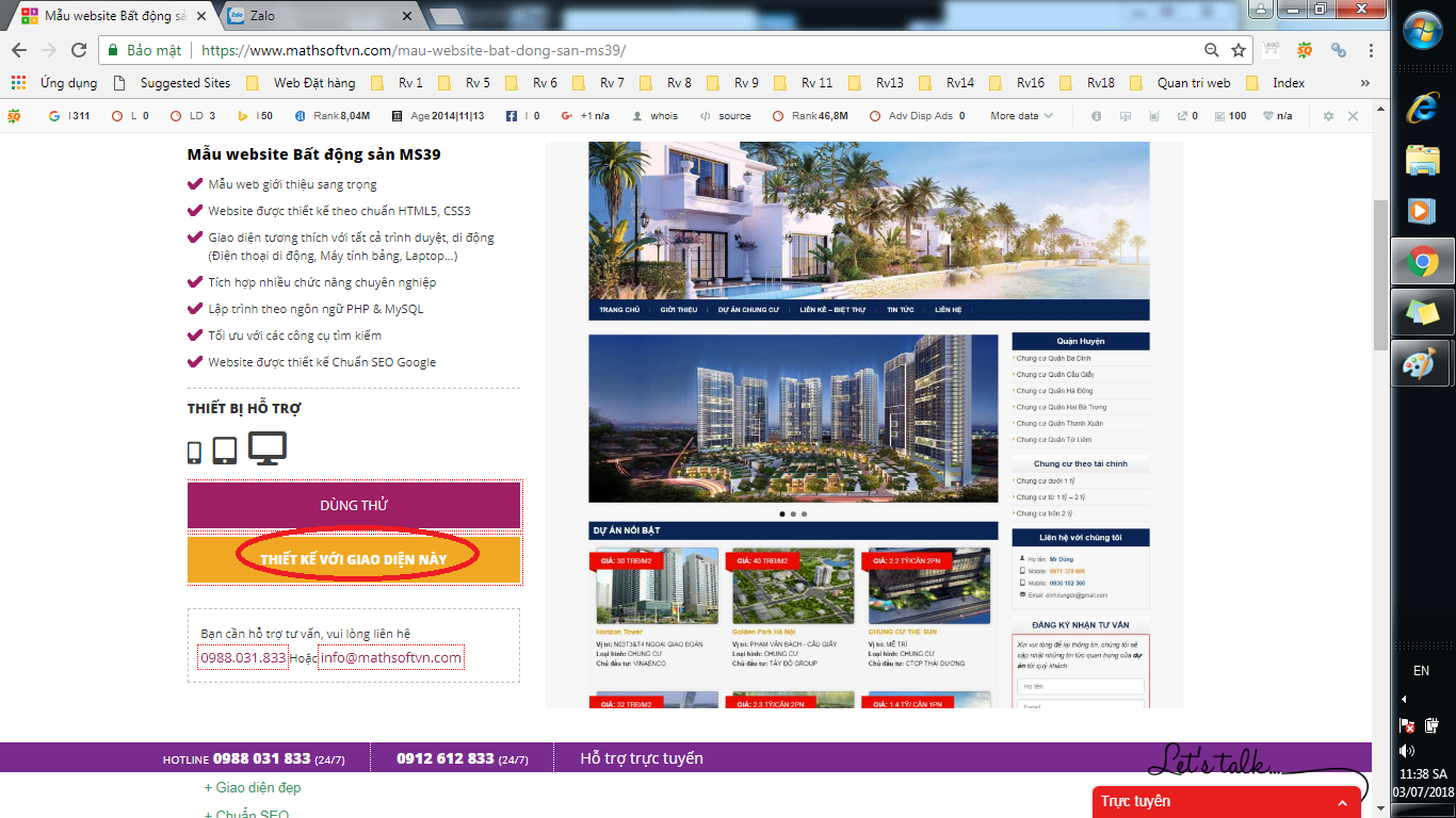 cách đăng ký thiết kế website bất động sản